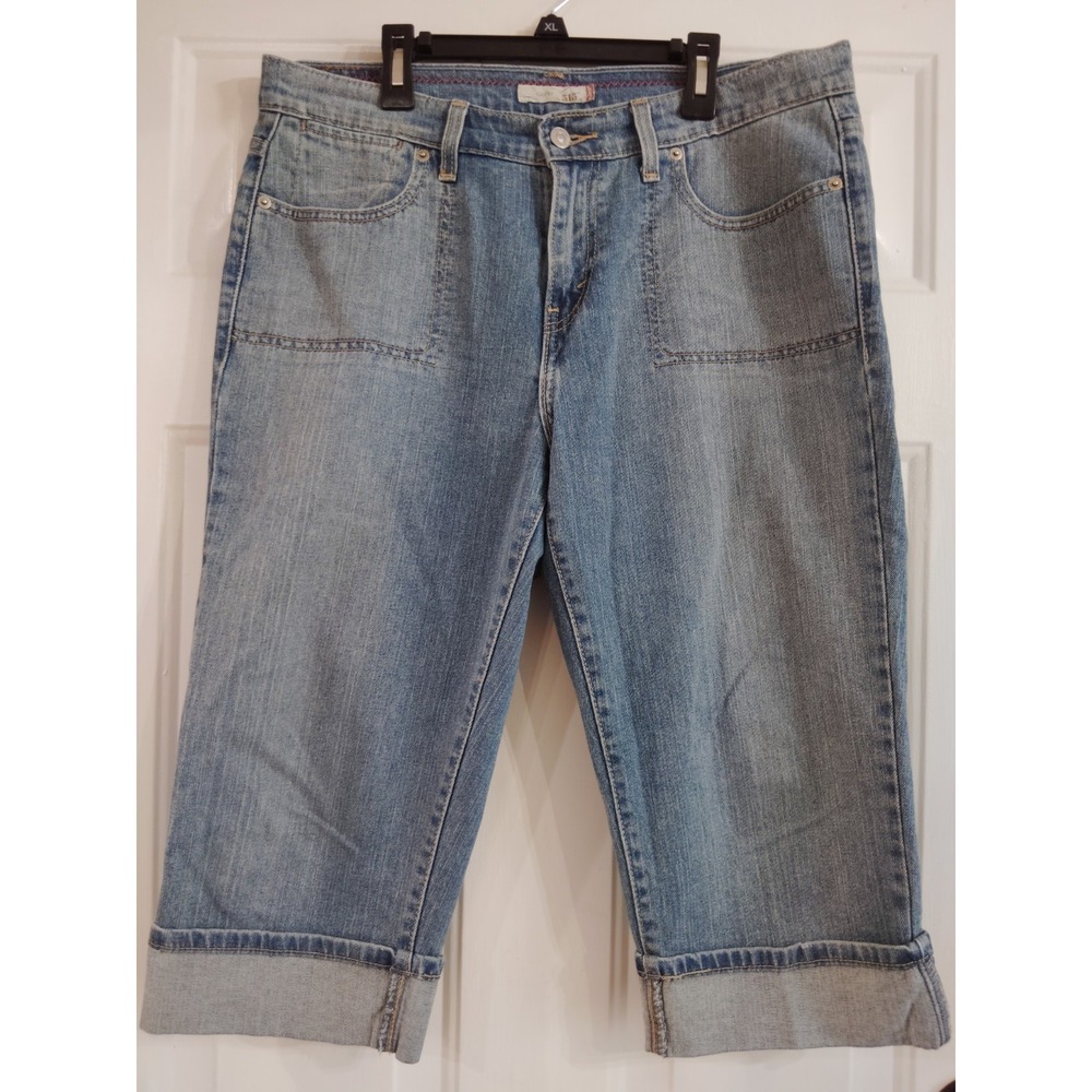 Vintage Y2K Levi's 515 Capri Folded Cuff Denim Jeans Women's Sz 12 Flap Pockets